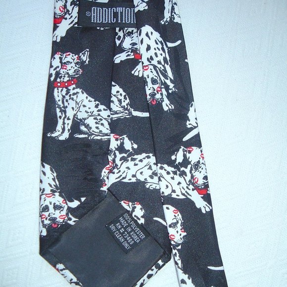 Addiction black white dalmation tie must love dogs - Picture 3 of 3